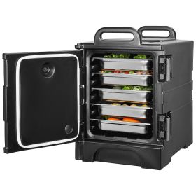 Insulated Food Pan Carrier, 81 Qt Hot Box for Catering, Food Box Carrier with Double Buckles, Front Loading Food Warmer with Handles